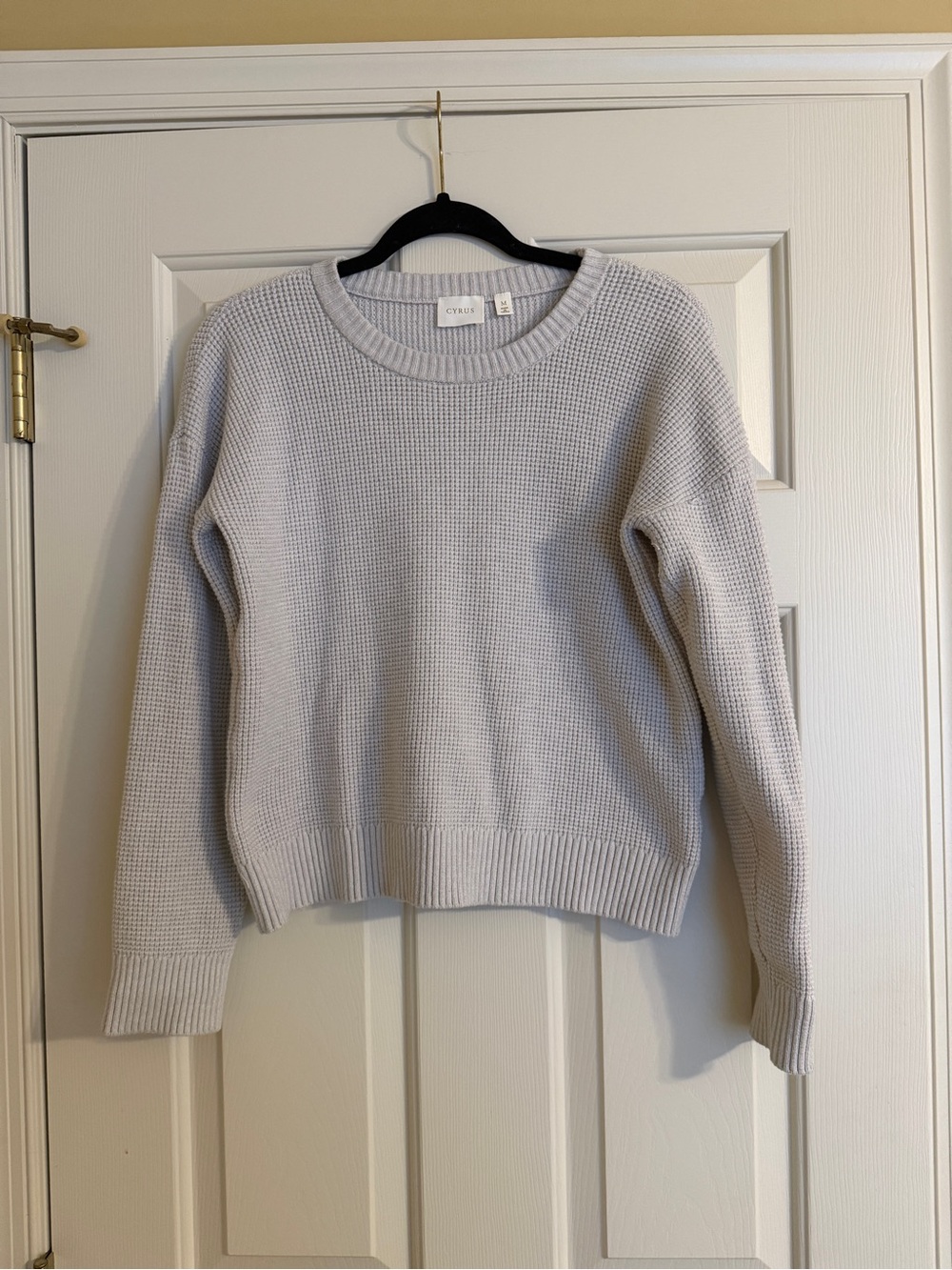 Cyrus Waffle Knit Crewneck Sweater